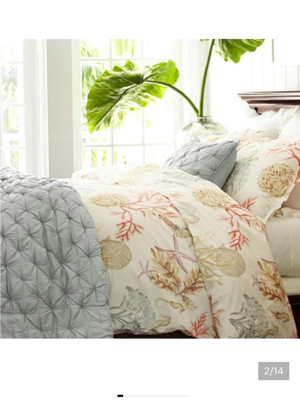 Pottery Barn Atlantic full/queen duvet cover and standard shams. NWOT